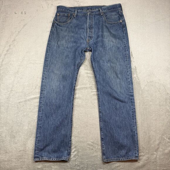 Levi’s 501xx Jeans Men’s 38x32 Blue Cotton Denim Button Fly Classic Casual - Picture 1 of 11